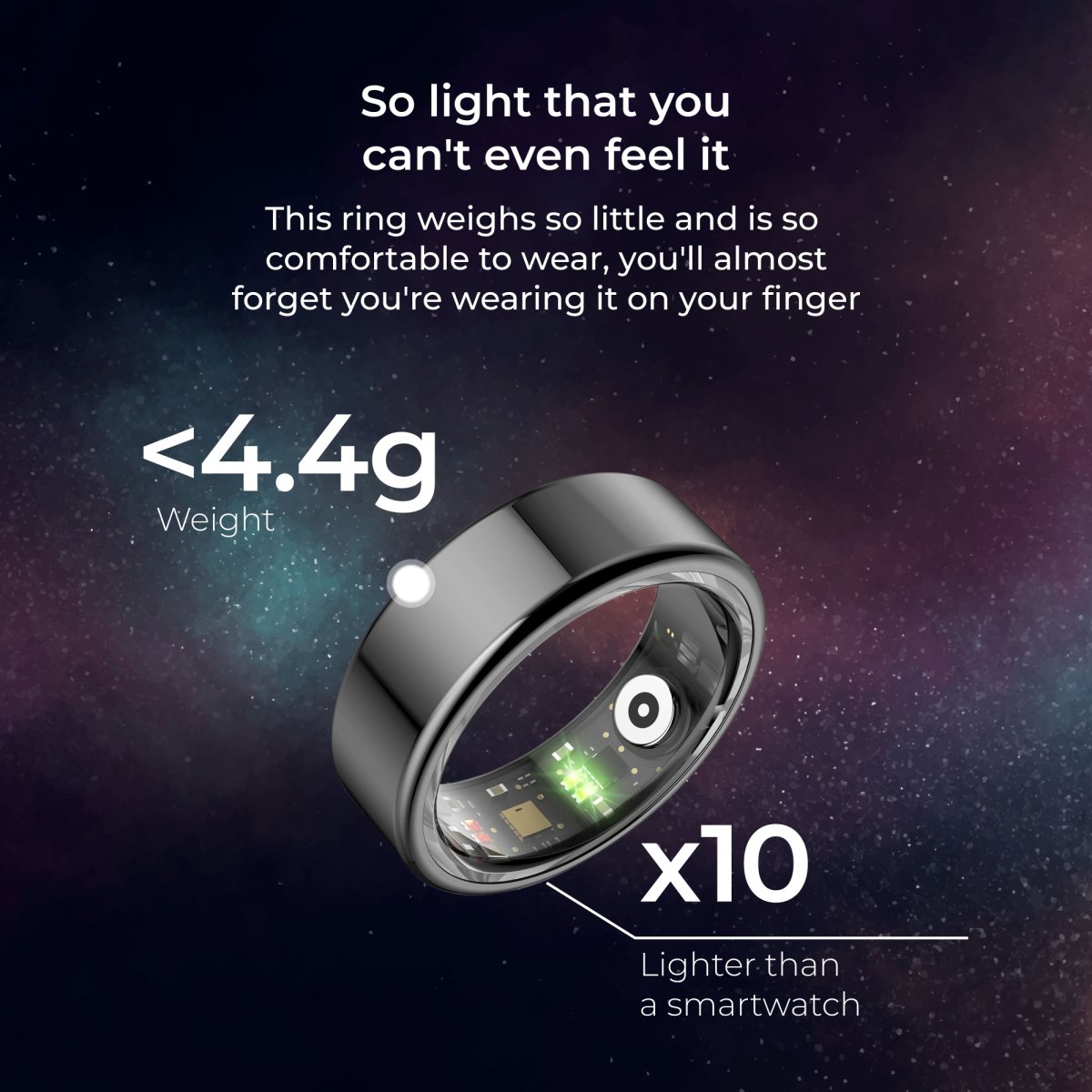 KSIX SMARTRING Black Size Small (59,0)