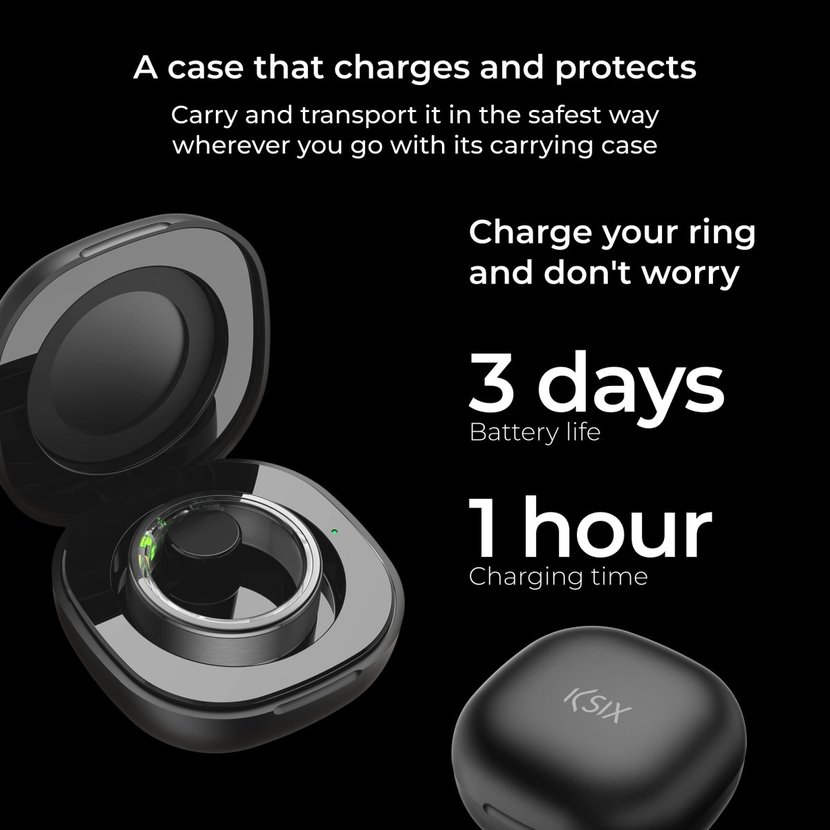 KSIX SMARTRING Black Size Small (59,0)