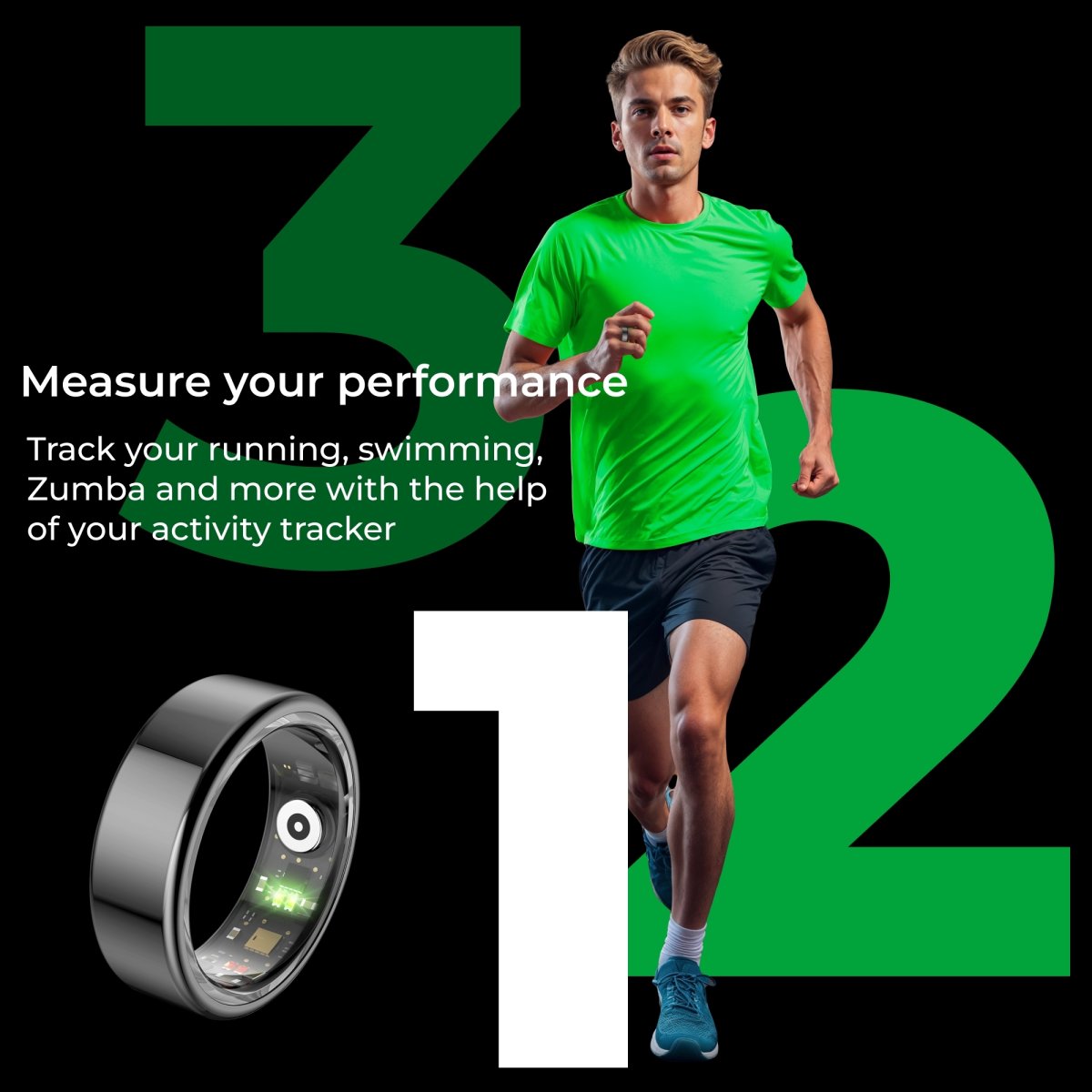 KSIX SMARTRING Black Size Small (59,0)