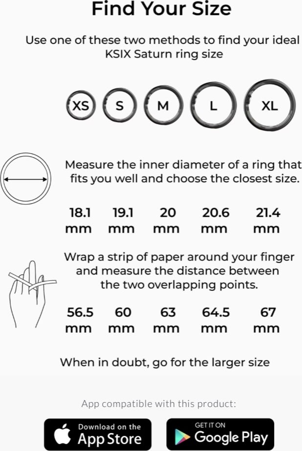 KSIX SMARTRING Black Size Small (59,0)