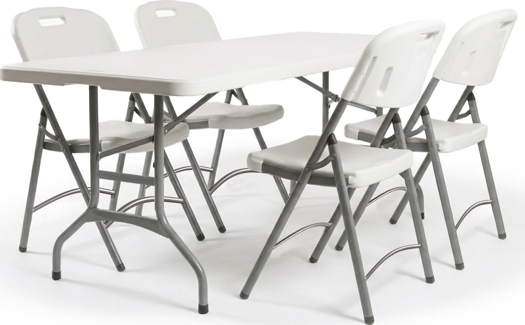 Park klapbord L150xB76xH74 cm, hvid/grå