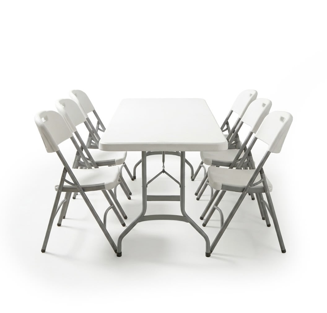 Park sæt til 6 pers. , 1 klapbord 6 klapstole