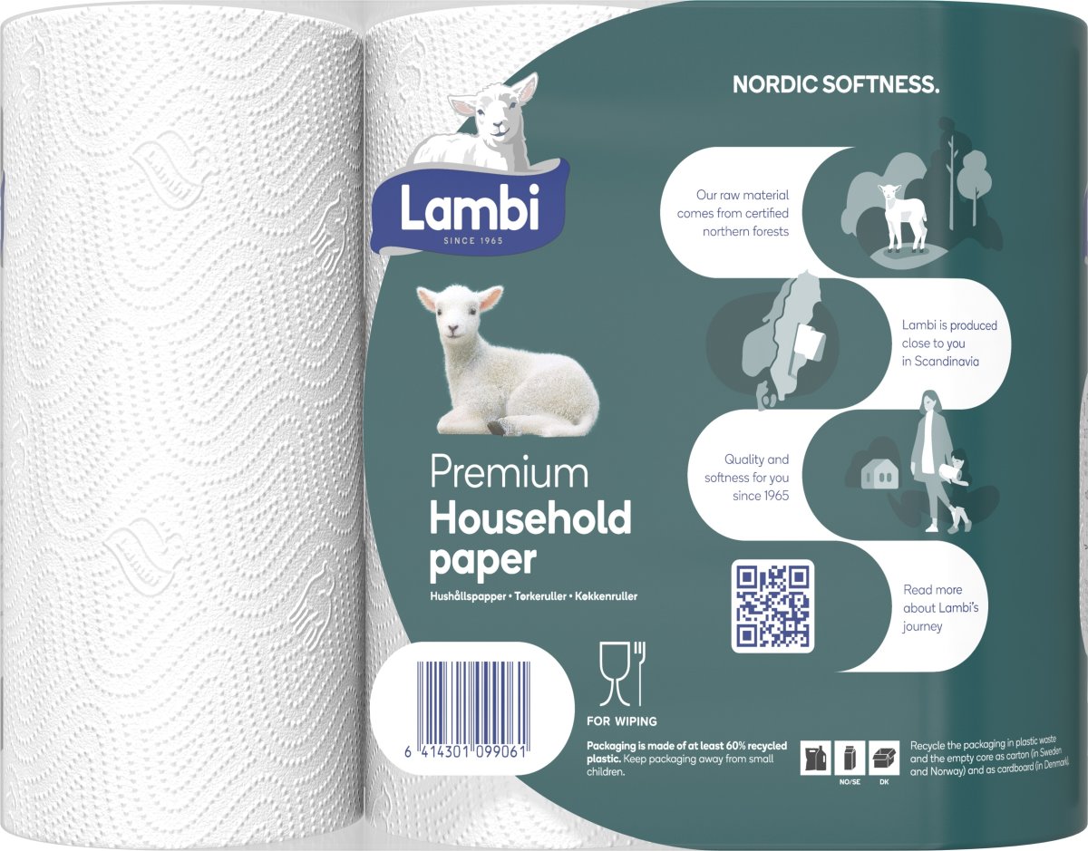 Lambi Køkkenruller Premium, 3-lags, 21 ruller