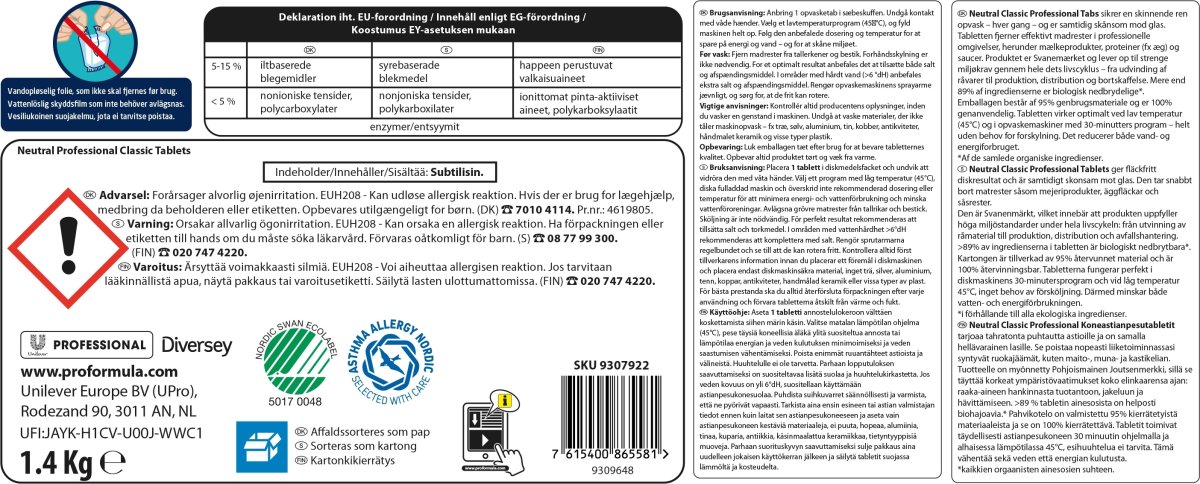 Neutral Opvasketabs | Classic | 100 Tabs