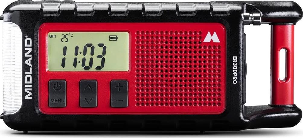 Midland Nødradio ER300 Pro, Powerbank, rød