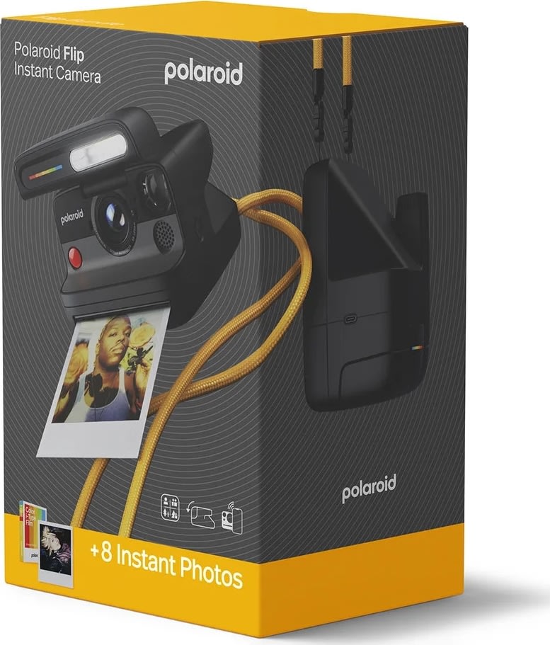 Polaroid Kamera Flip Sæt med Farvefilm, Sort