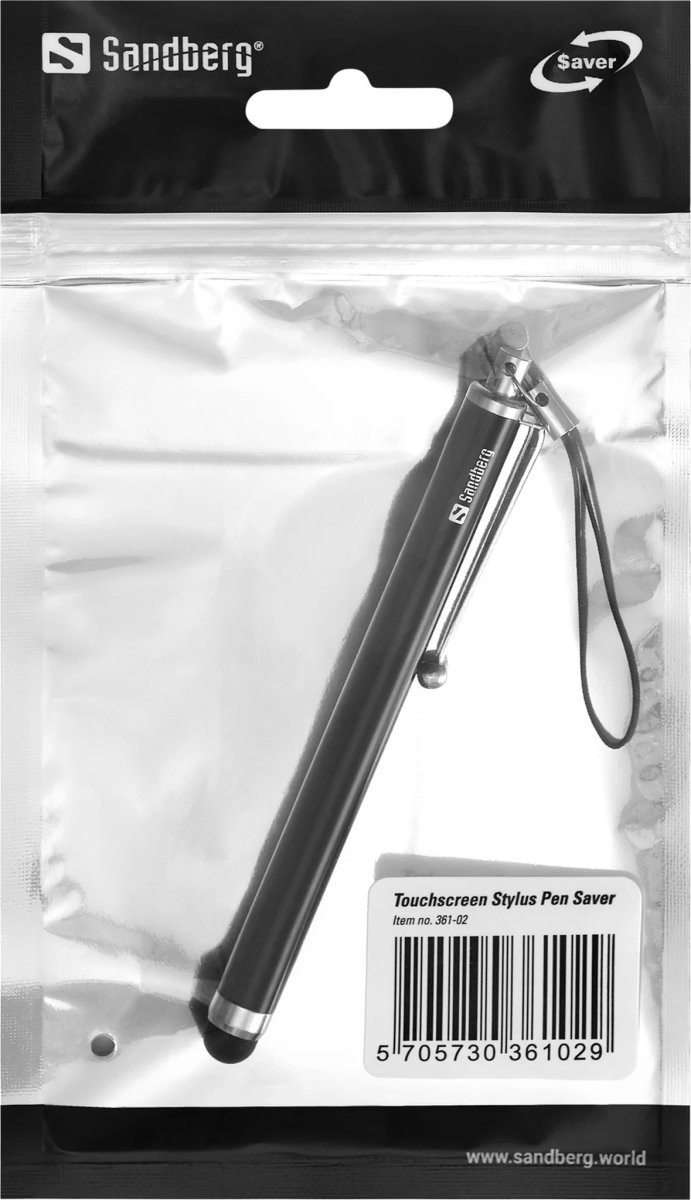 Sandberg Touchscreen Stylus Saver Pen, sort