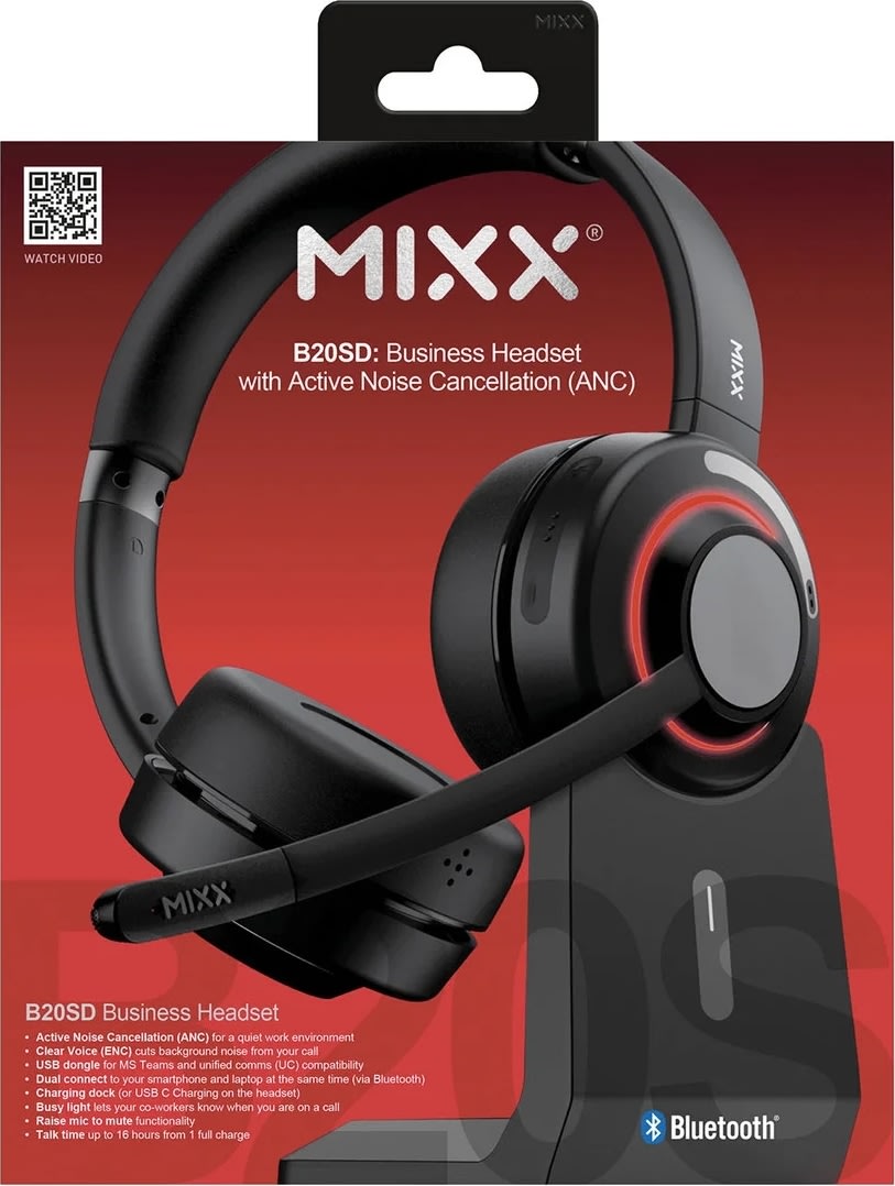 Mixx Headset Stereo B20s Trådløs Dongle UC Teams