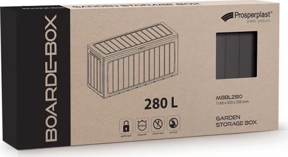 Hyndeboks Classic, plast, antracit, 116x43,3x55 cm