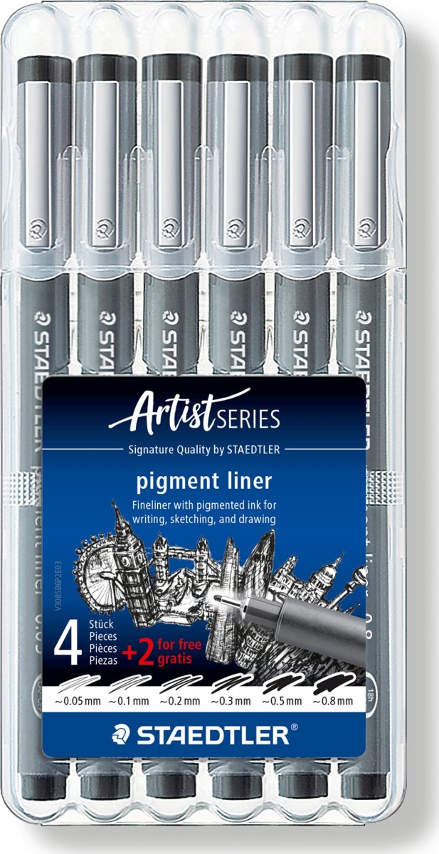 Staedtler Pigment 308 Fineliner | 6 bredder