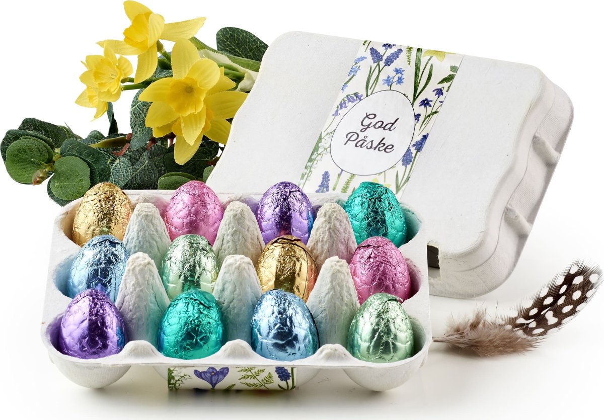 Æggebakke med 12 stk indpakkede luksusæg, 100 g