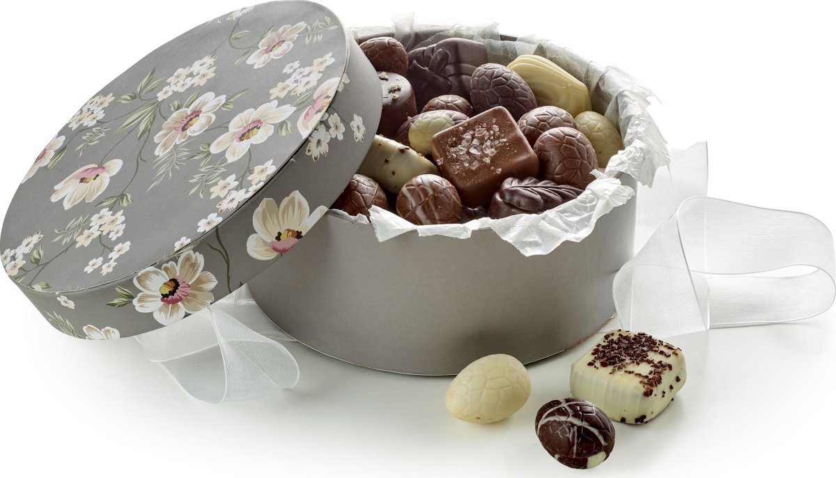 Gaveæske med luksuschokolade og luksusæg, 500 g