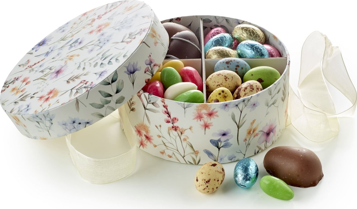Familieæske med påskeæg og mandler, 400 g