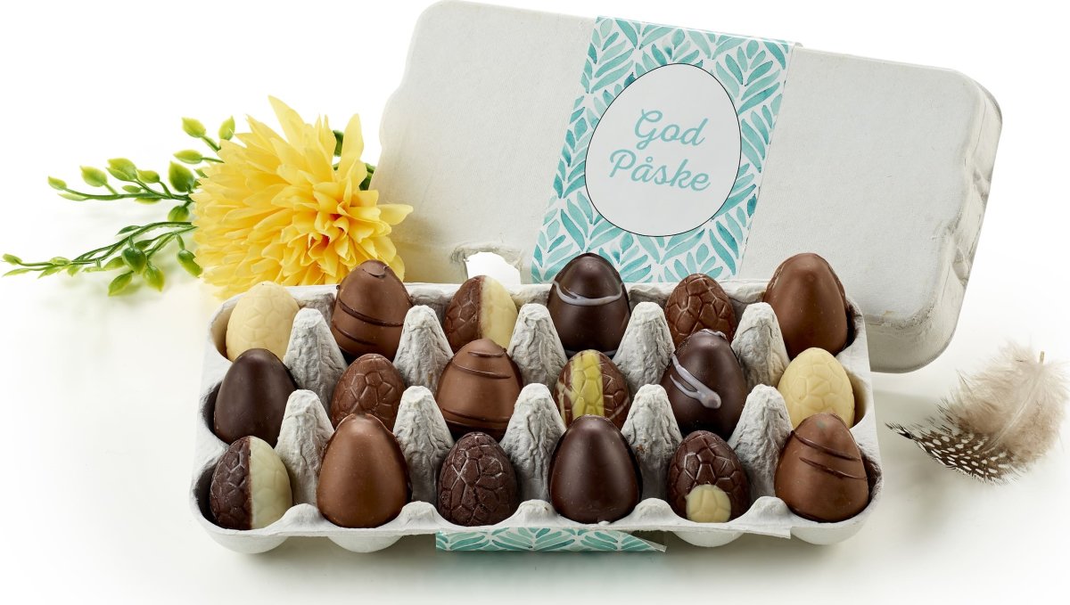 Æggebakke med 18 stk marcipan påskeæg, 170 g