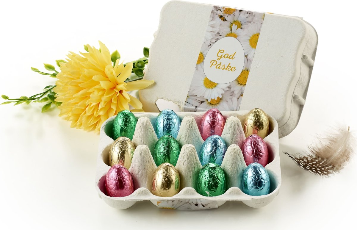 Æggebakke med 12 stk pralineæg, 60 g