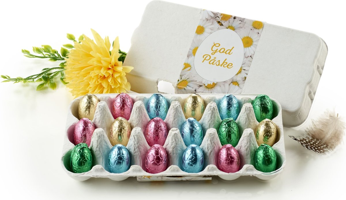 Æggebakke med 18 stk pralineæg, 90 g