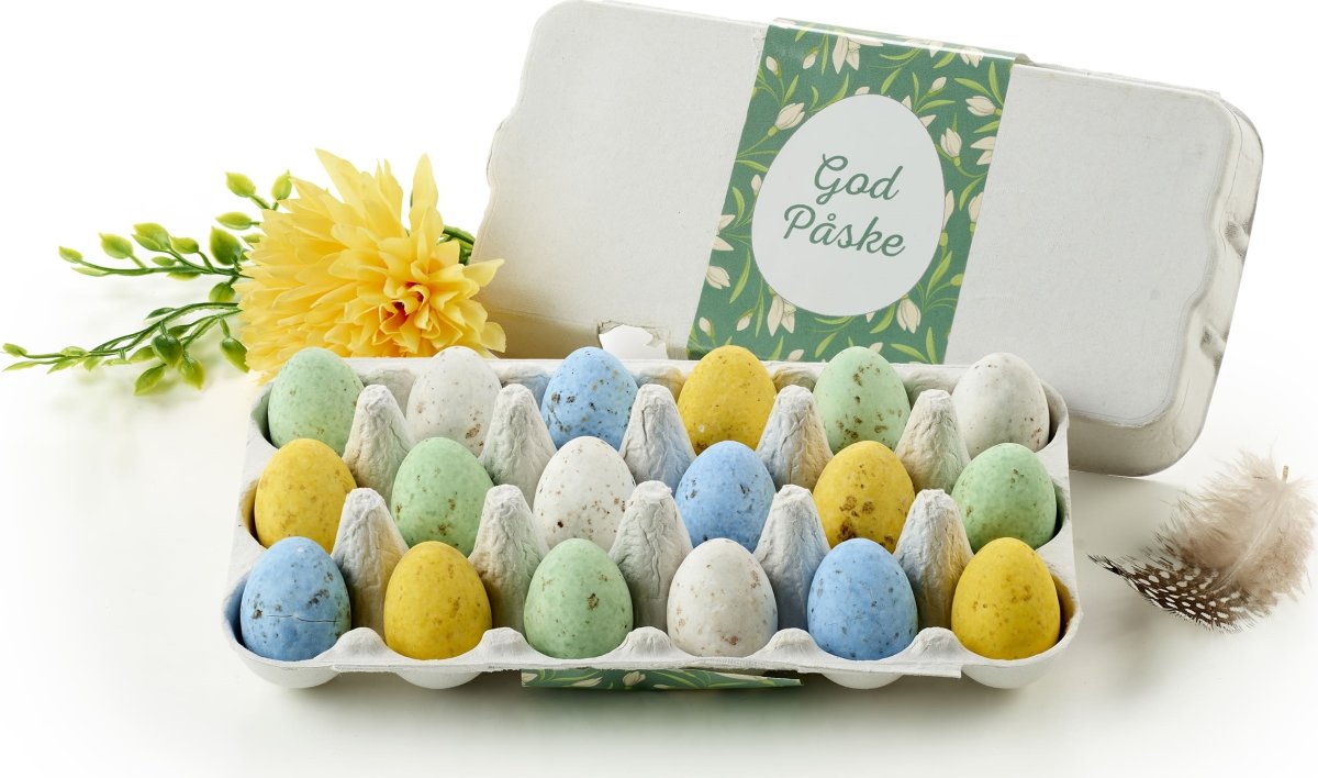 Æggebakke med 18 stk belgiske fugleæg, 200 g