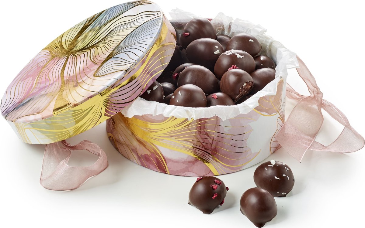 Hatteæske med økologiske marcipanæg, 500 g