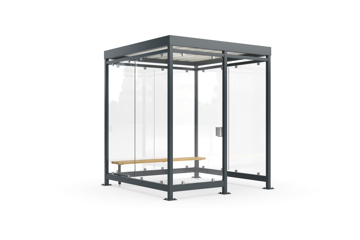 Köln Rygeskur m/bænk+askebæger, K2 c/b, forankring