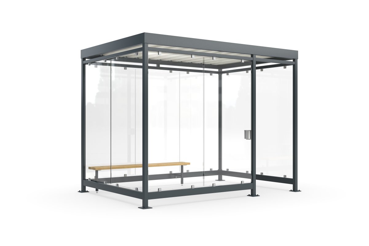 Köln Rygeskur m/bænk+askebæger, K3 d/b, forankring