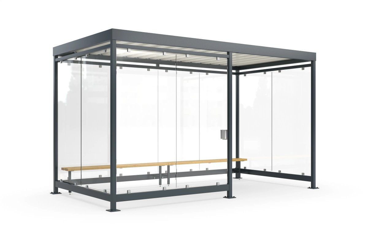 Köln Rygeskur m/bænk+askebæger, K4 d/b, forankring