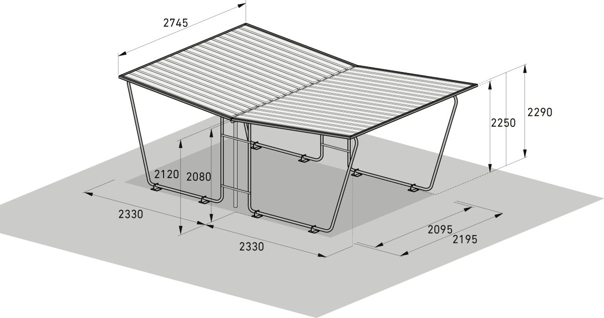 Siegen Cykelskur dobbeltside, S27, til forankring