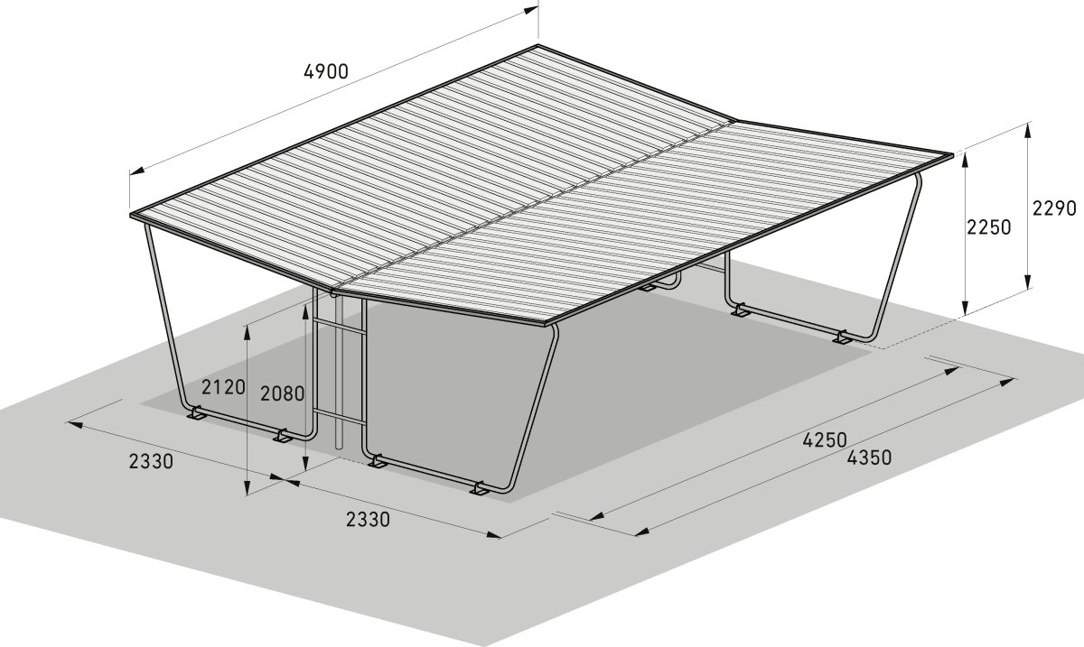 Siegen Cykelskur dobbeltside, S28, til forankring
