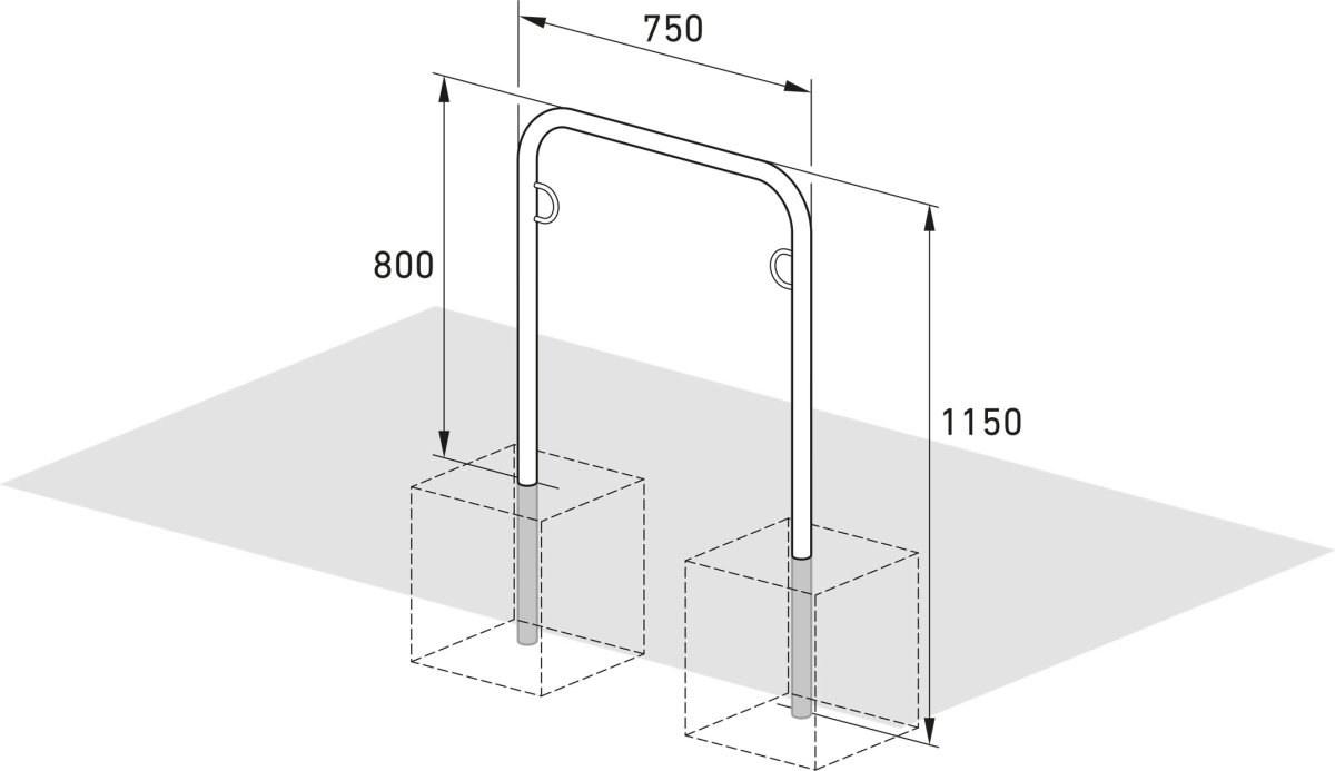 Trust Cykelstativ 10, 75x115x4,8 mm, til støbning