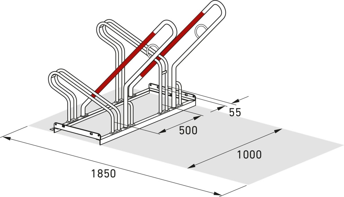 2500 XBF Cykelstativ, 2502, 2 cykler