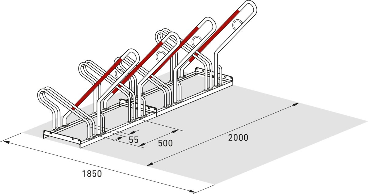 2500 XBF Cykelstativ, 2504, 4 cykler