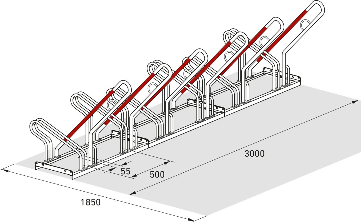 2500 XBF Cykelstativ, 2506, 6 cykler
