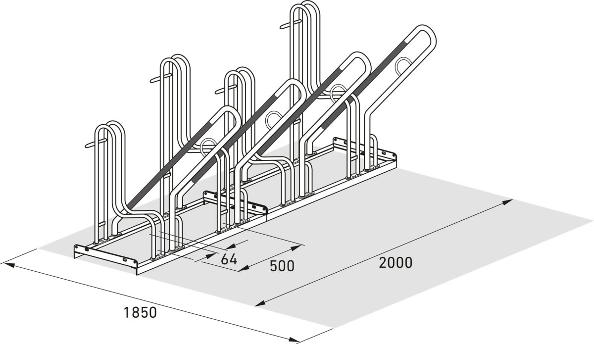4700 XBF Cykelstativ, 4704, 4 cykler