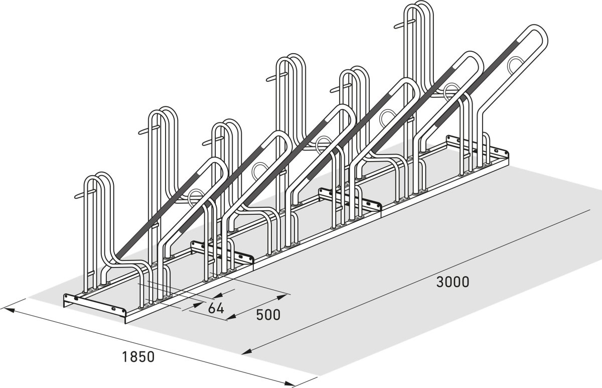 4700 XBF Cykelstativ, 4706, 6 cykler