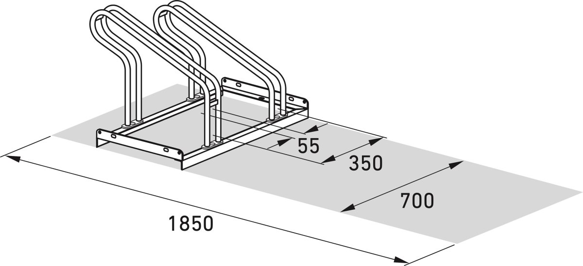 2000 Cykelstativ, 2052, 2 cykler