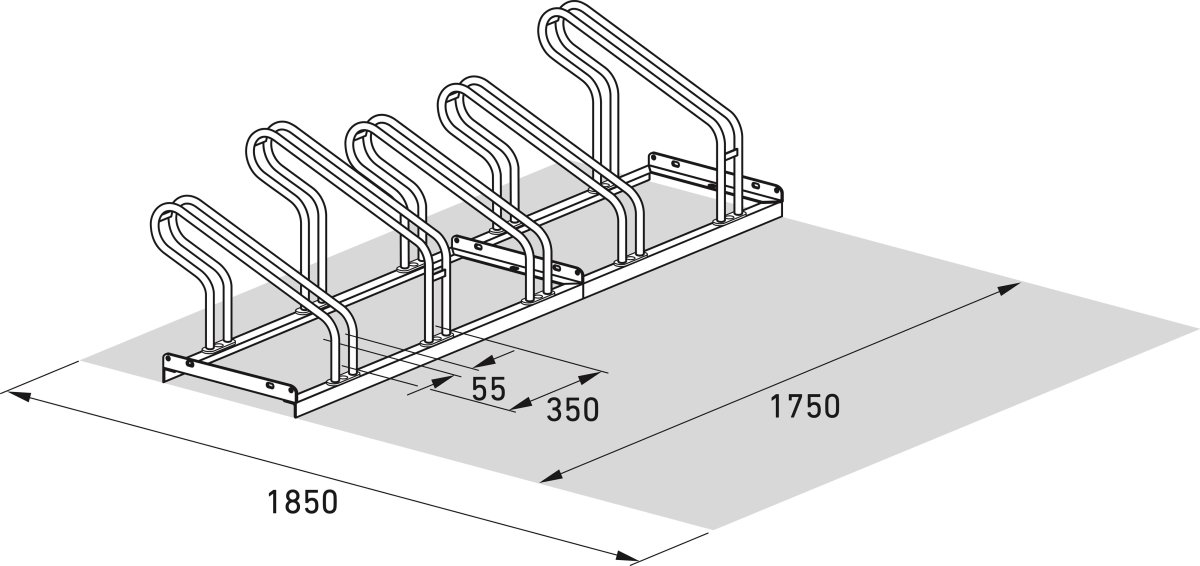 2000 Cykelstativ, 2055, 5 cykler