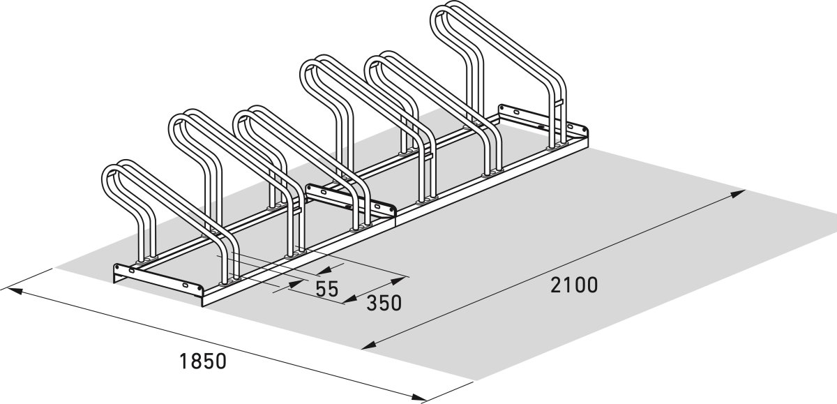 2000 Cykelstativ, 2056, 6 cykler