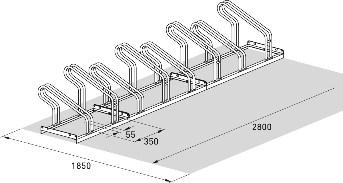 2000 Cykelstativ, 2058, 8 cykler