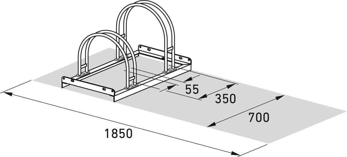 5000 Cykelstativ, 5052, 2 cykler