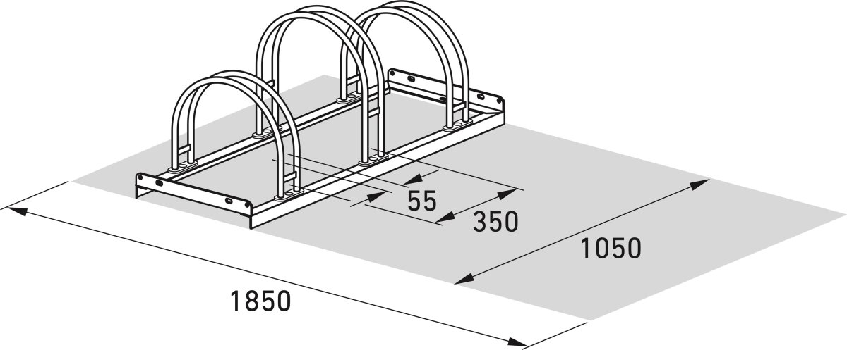 5000 Cykelstativ, 5053, 3 cykler