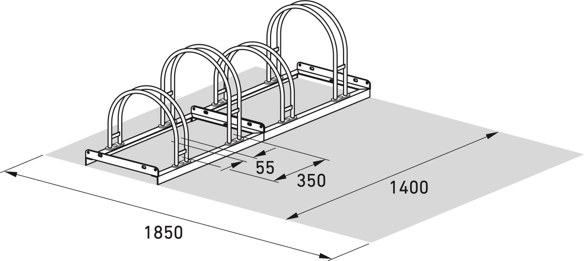 5000 Cykelstativ, 5054, 4 cykler