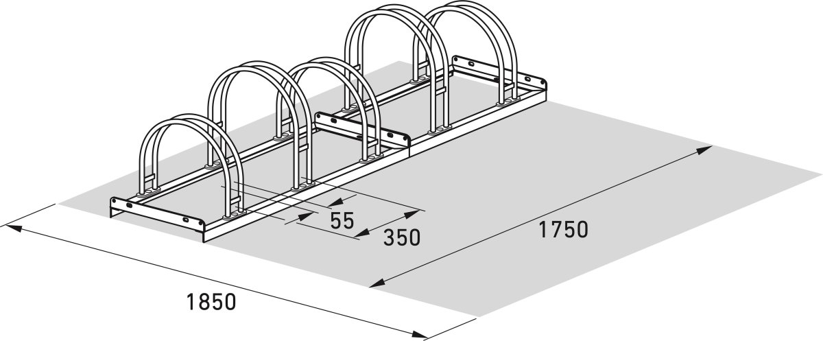 5000 Cykelstativ, 5055, 5 cykler