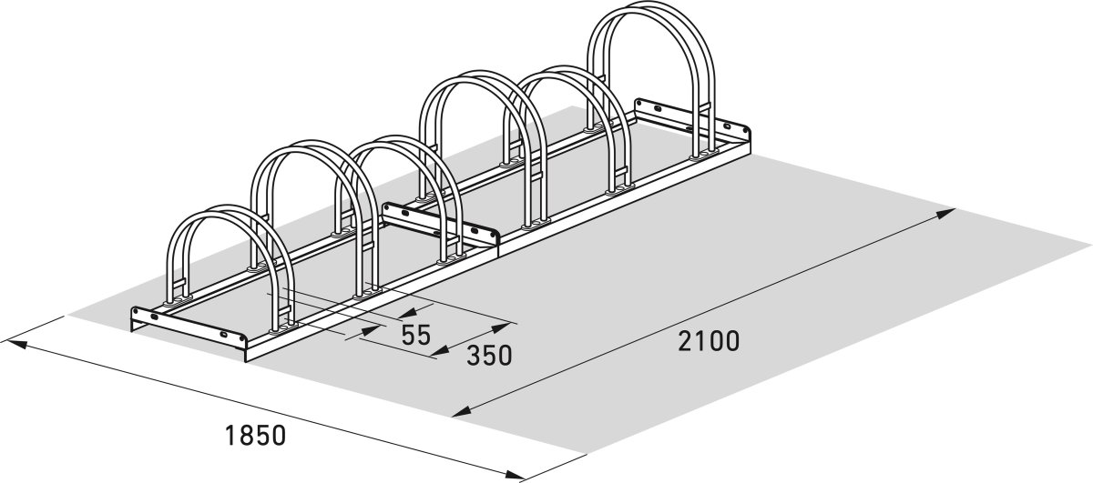 5000 Cykelstativ, 5056, 6 cykler