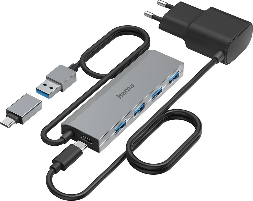 Hama Hub USB-A 3.2 4x 5 Gbit/s USB-C Adapter