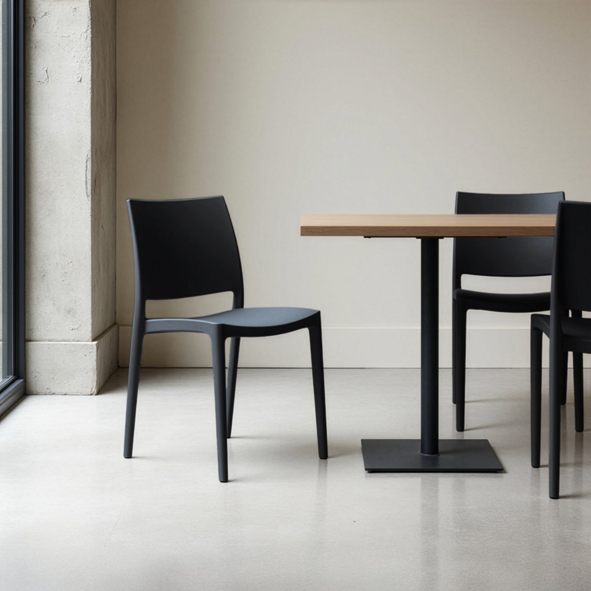 Dakota Kantinestol, sort, 1 stk