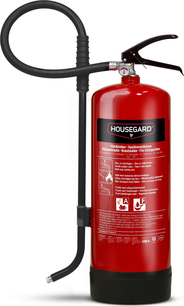 Housegard Fedt Brandslukker | 6 L | Rød