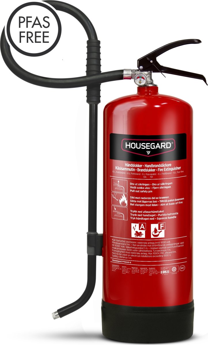 Housegard Fedt Brandslukker | 6 L | Rød