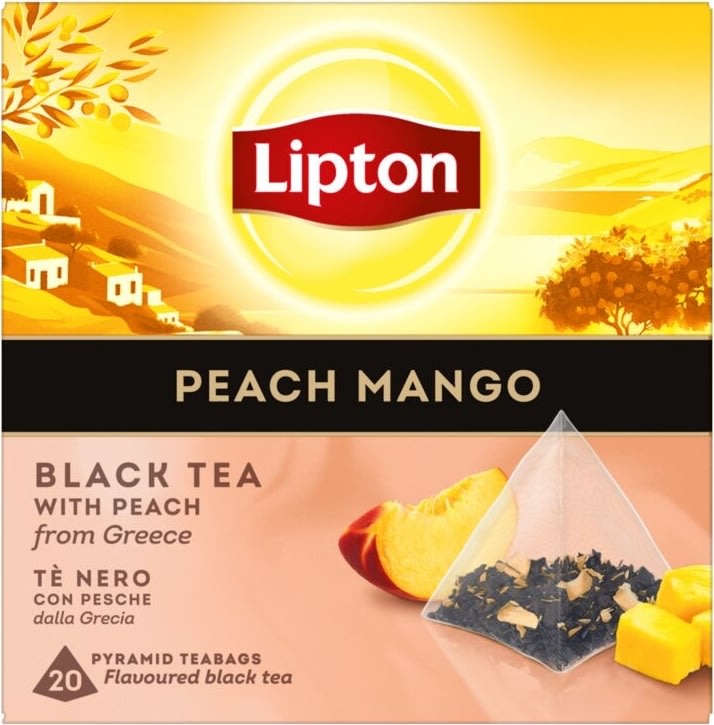 Lipton Sort te m. Peach/Mango, 20 breve
