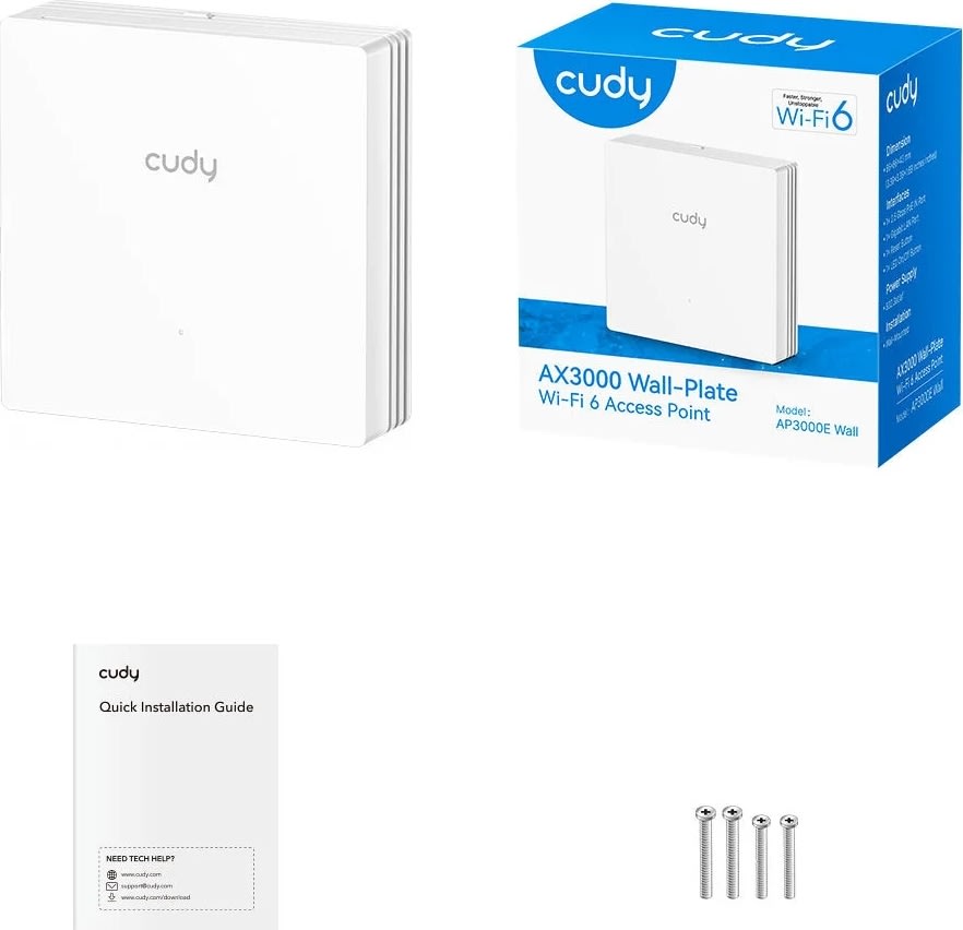 Cudy Access Point WF6 Gigabit Dual Band Vægplade