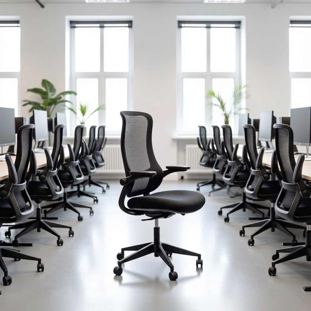 Salerno kontorstol, mesh ryg, sort