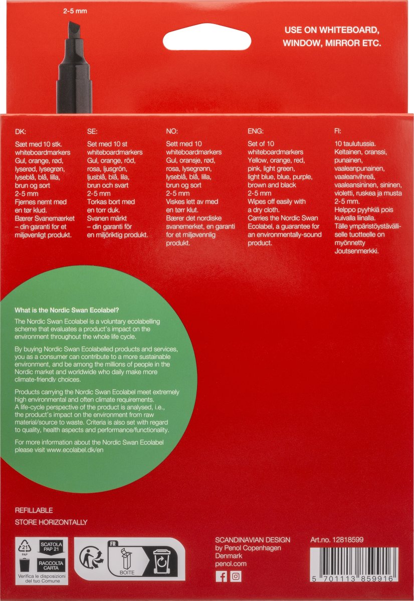 Penol 850 Whiteboard Marker | 10 farver